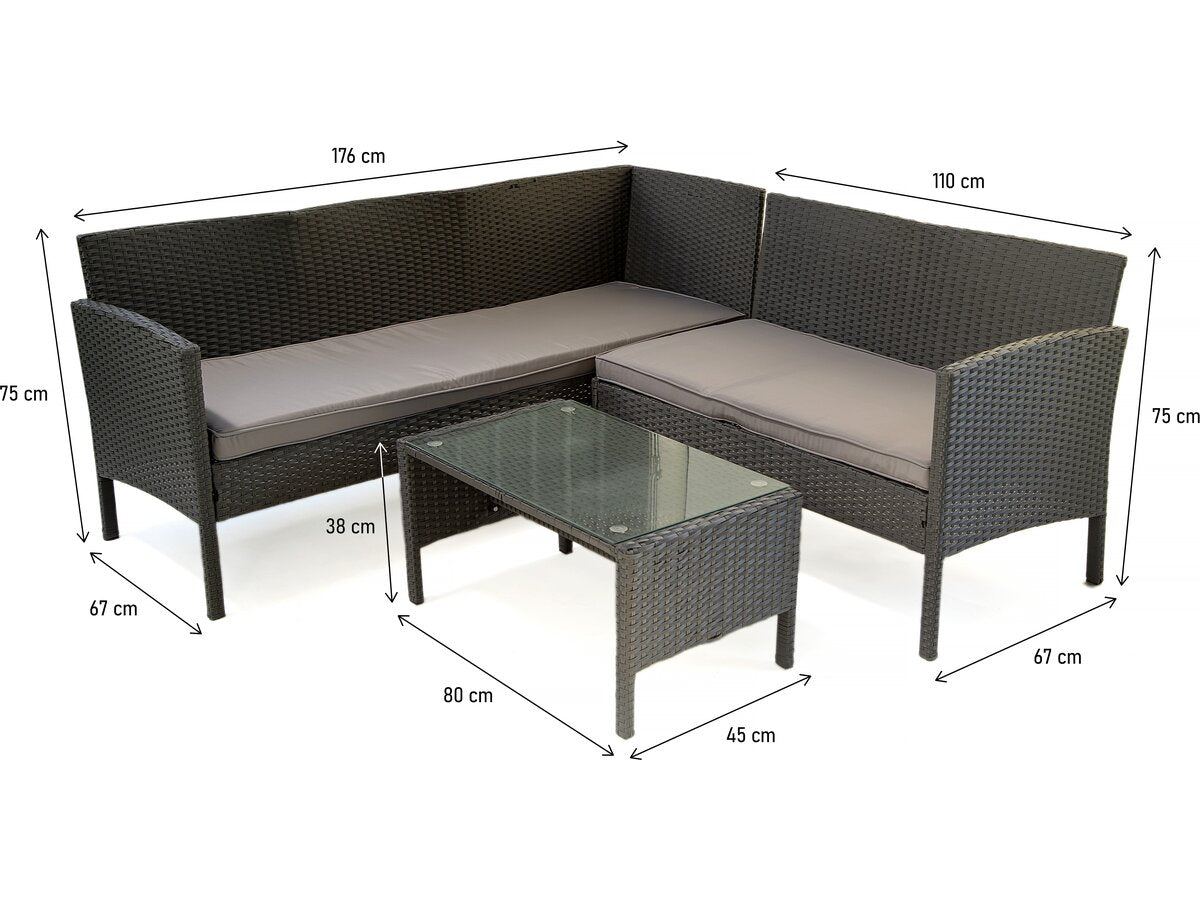 Mobile da giardino in resina intrecciata "Louisa" - 5 posti - Marrone