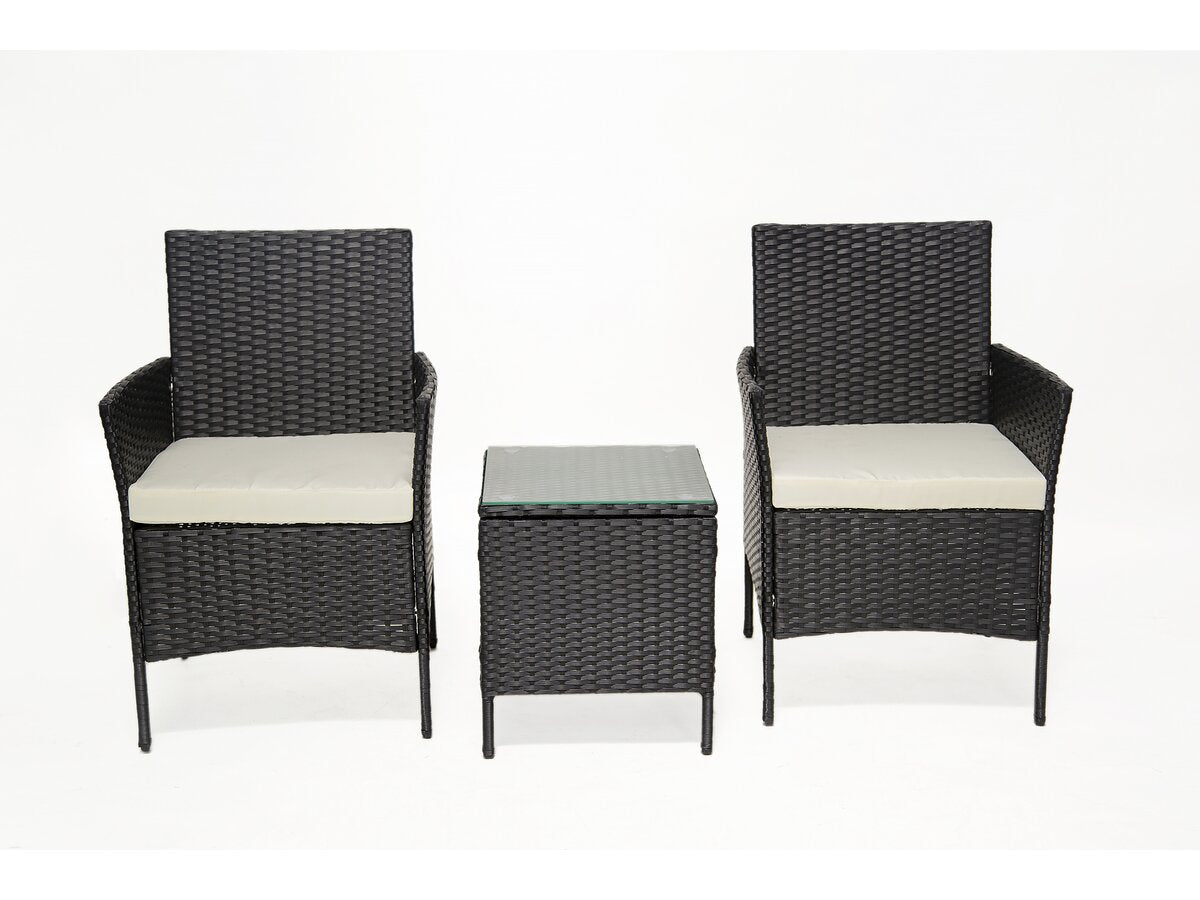 Set da giardino in resina intrecciata da 2 posti "Eléa" - Nero