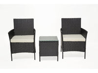 Set da giardino in resina intrecciata da 2 posti "Eléa" - Nero