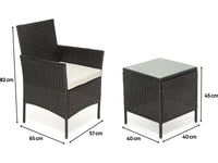 Set da giardino in resina intrecciata da 2 posti "Eléa" - Nero