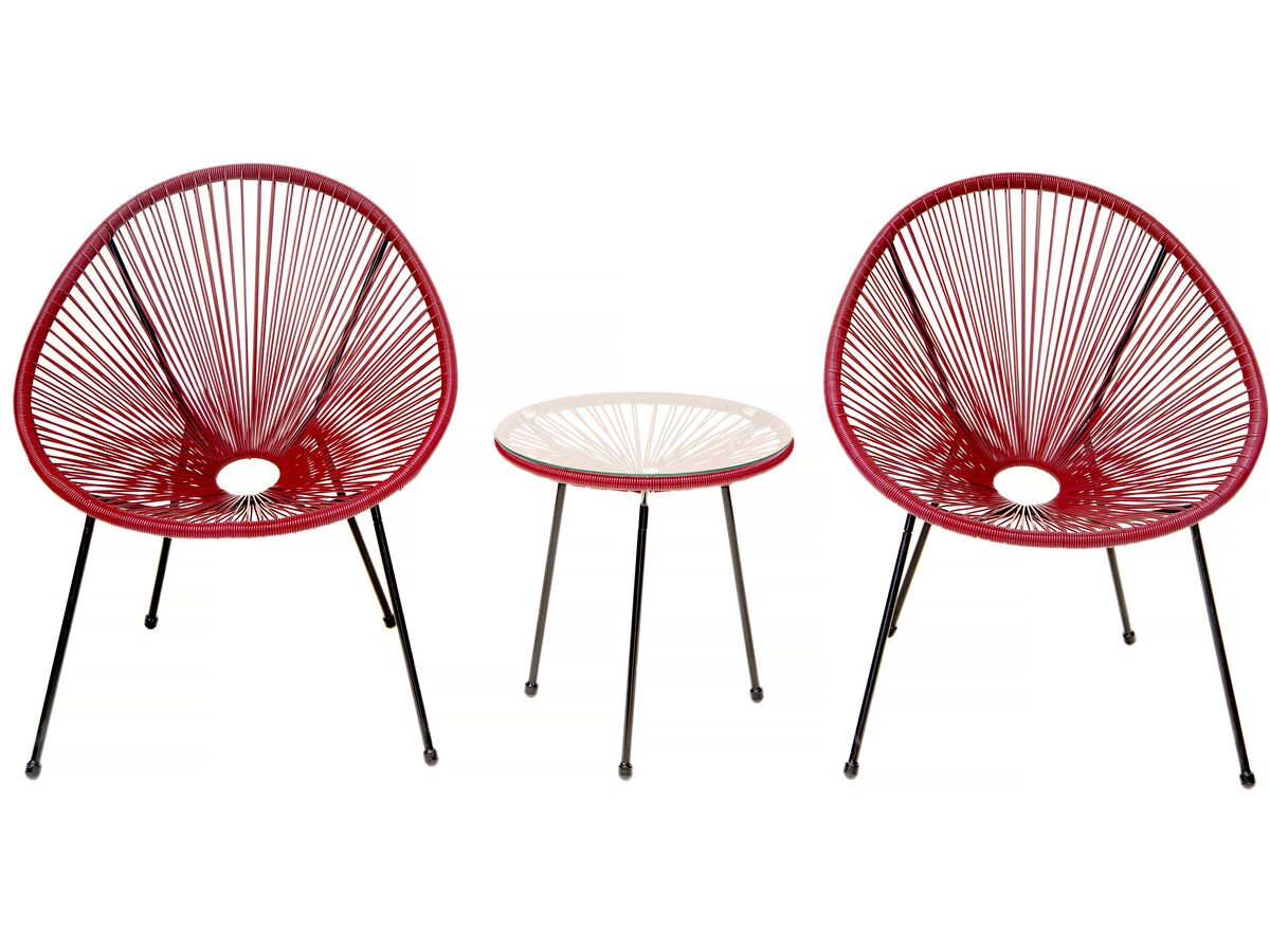 Set da giardino Acapulco "Liana" - 2 posti - Rosso