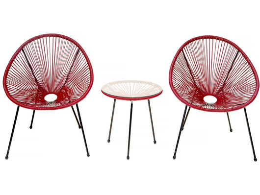 Set da giardino Acapulco "Liana" - 2 posti - Rosso
