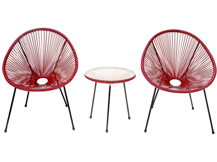 Set da giardino Acapulco "Liana" - 2 posti - Rosso