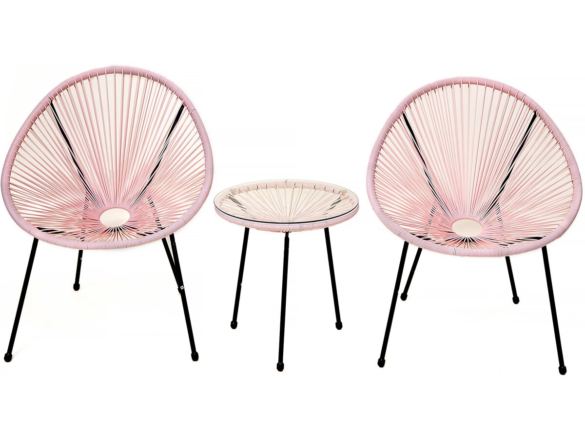 Set da giardino acapulco "Liana" - 2 posti - Rosa