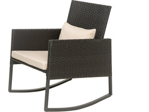 Set di mobili da giardino a dondolo in resina intrecciata "Garden" - Nero