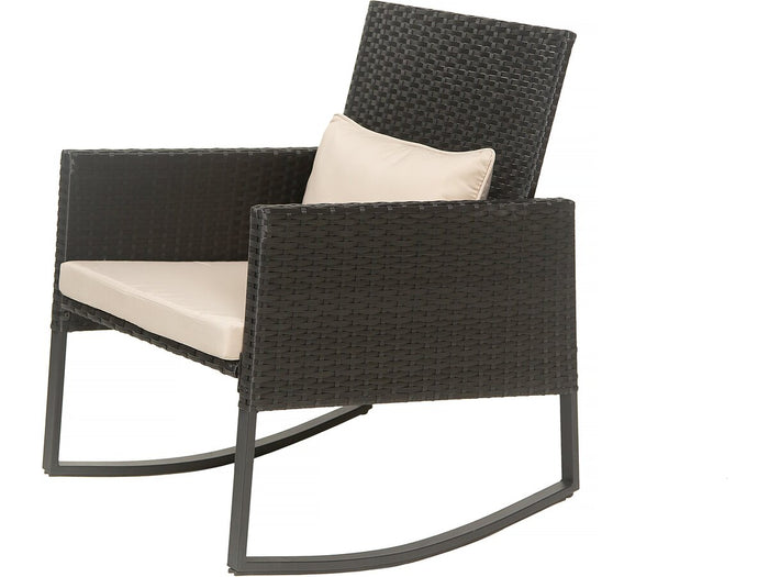 Set di mobili da giardino a dondolo in resina intrecciata "Garden" - Nero