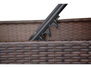 Set 2 lettini prendisole in resina intrecciata con cuscini "Alice" - Beige