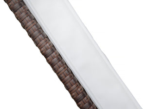 Set 2 lettini prendisole in resina intrecciata con cuscini "Alice" - Beige