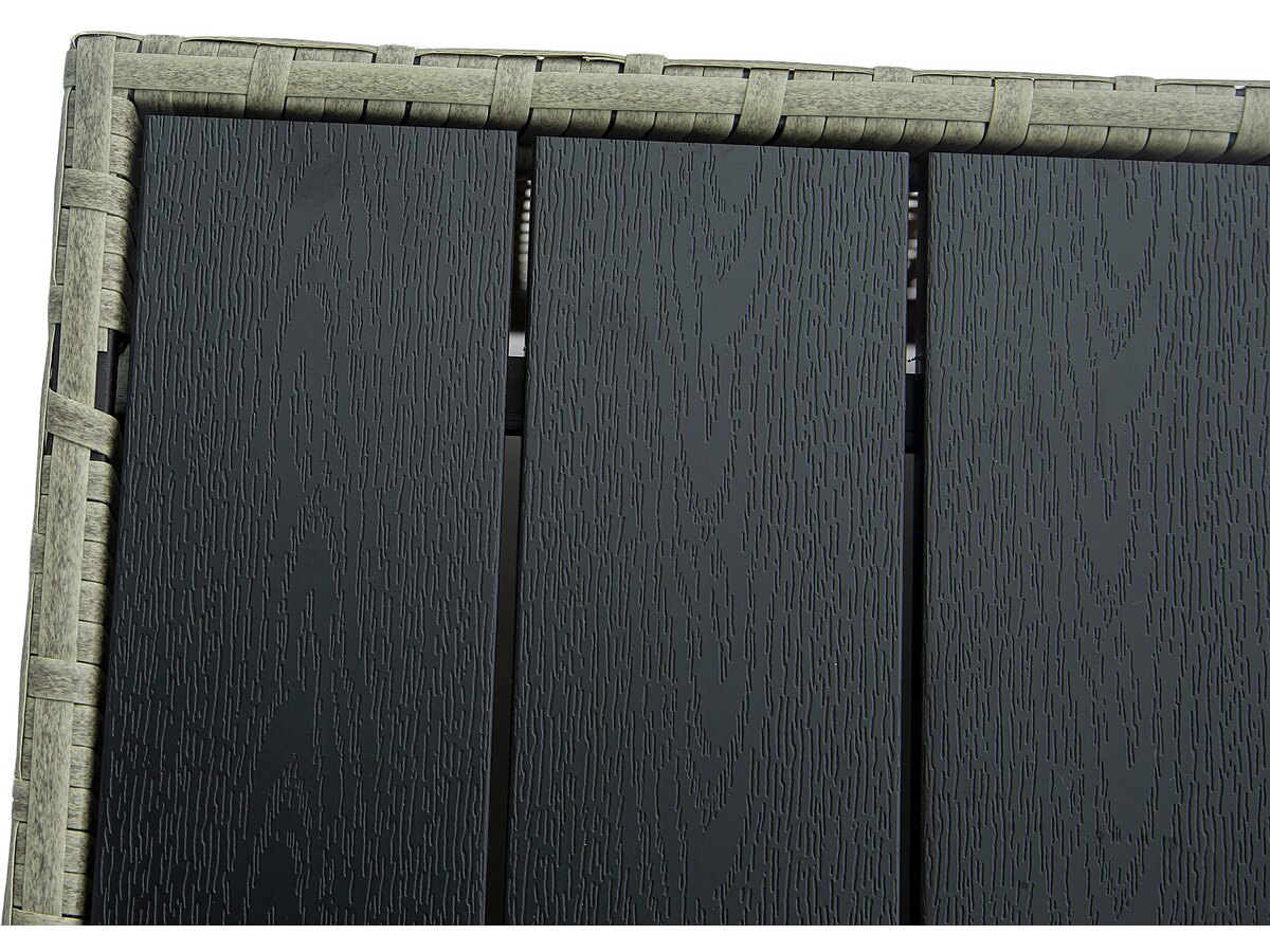 Set da giardino panoramico "Elia" in resina e vimini - 6 posti - Beige