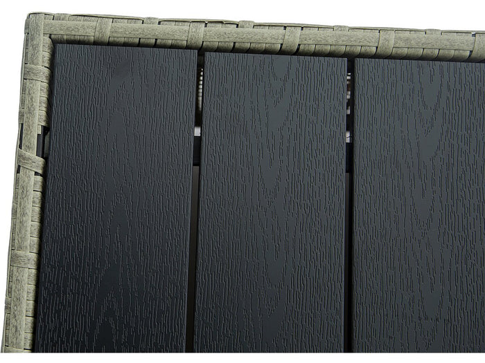 Set da giardino panoramico "Elia" in resina e vimini - 6 posti - Beige