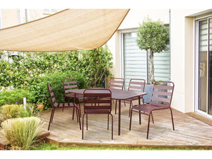 Set da pranzo da giardino in metallo "Bilbao" - 6 posti - Terracotta