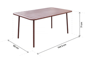 Set da pranzo da giardino in metallo "Bilbao" - 6 posti - Terracotta