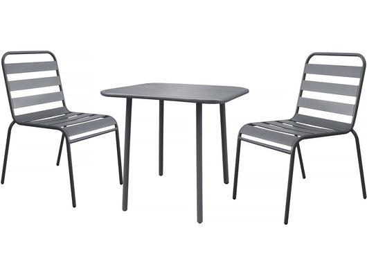 Set da pranzo da giardino in metallo "Bilbao" - 2 posti - Grigio