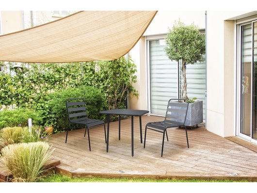 Set da pranzo da giardino in metallo "Bilbao" - 2 posti - Grigio