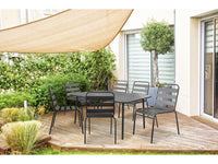 Set da pranzo da giardino in metallo "Bilbao" - 6 posti - Grigio