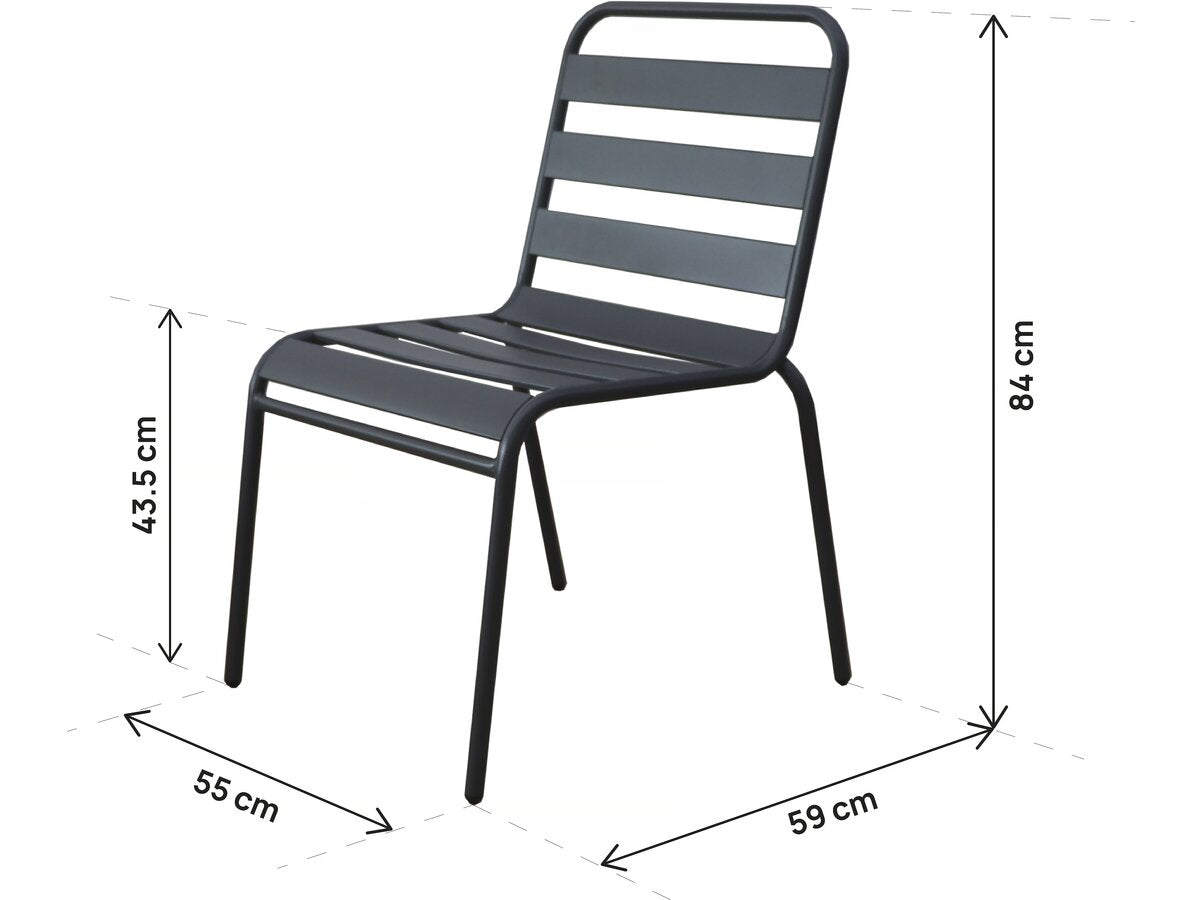 Set da pranzo da giardino in metallo "Bilbao" - 8 posti - Grigio