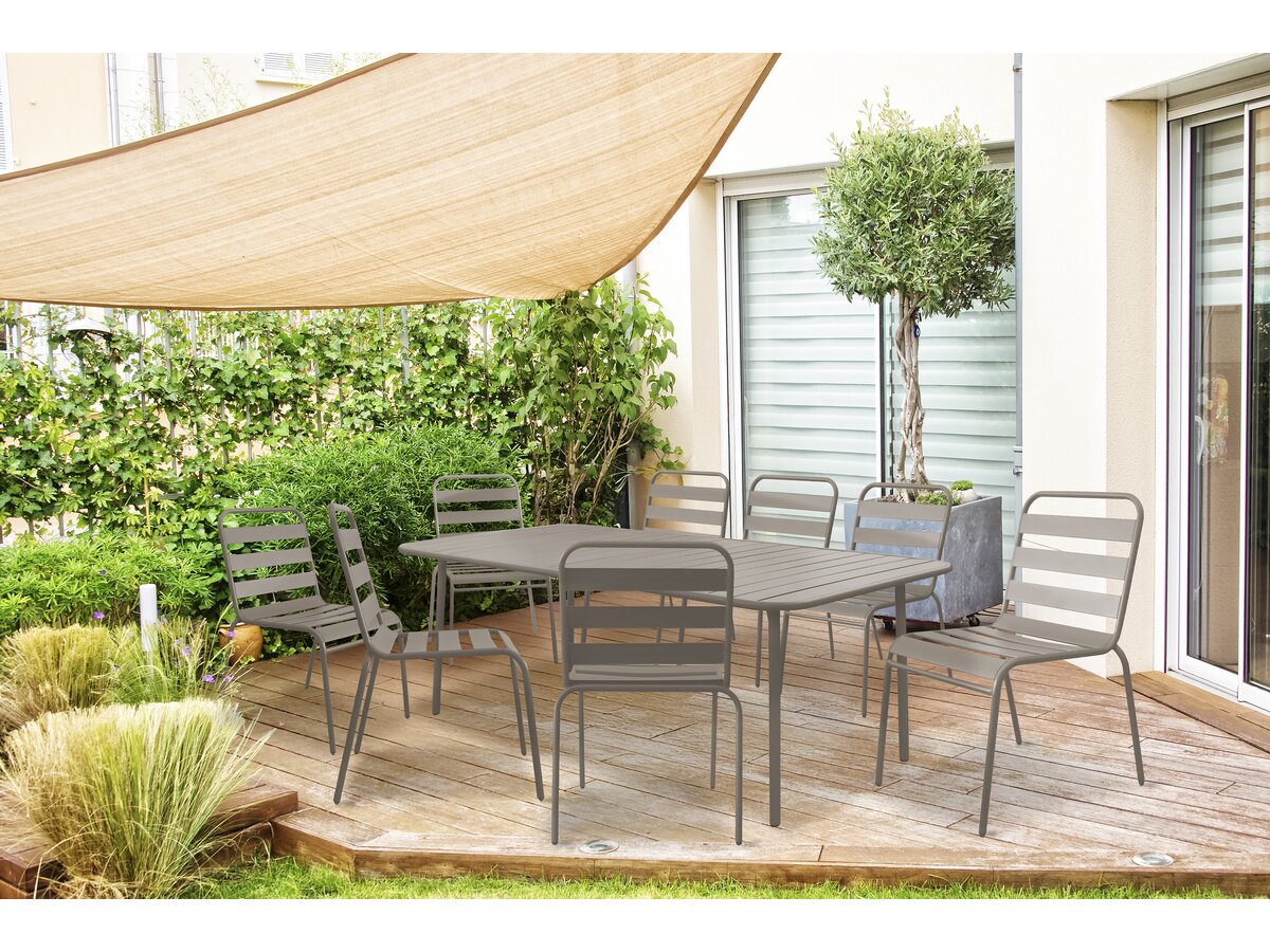 Set da pranzo da giardino in metallo "Bilbao" - 8 posti - Talpa
