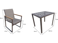 Set di mobili da giardino per balcone "Liam" - 2 posti - Marrone/Grigio