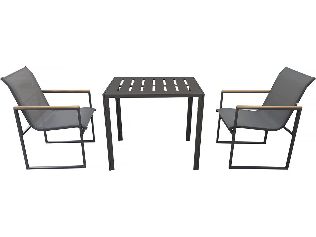 Set di mobili da giardino per balcone "Liam" - 2 posti - Marrone/Grigio
