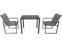 Set di mobili da giardino per balcone "Liam" - 2 posti - Marrone/Grigio