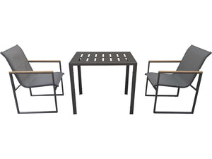 Set di mobili da giardino per balcone "Liam" - 2 posti - Marrone/Grigio