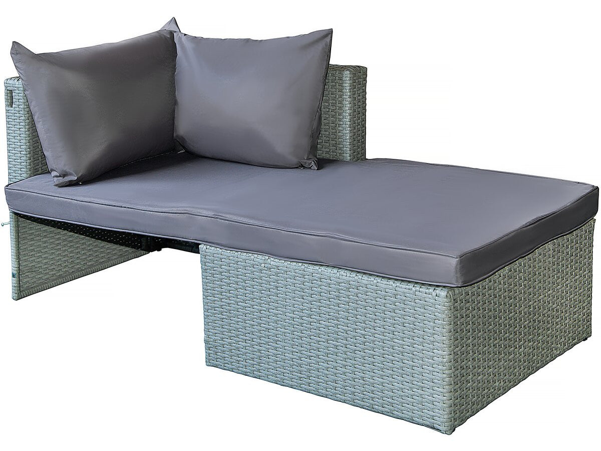 Mobile da giardino basso in resina intrecciata "Diya" 3 posti - Grigio