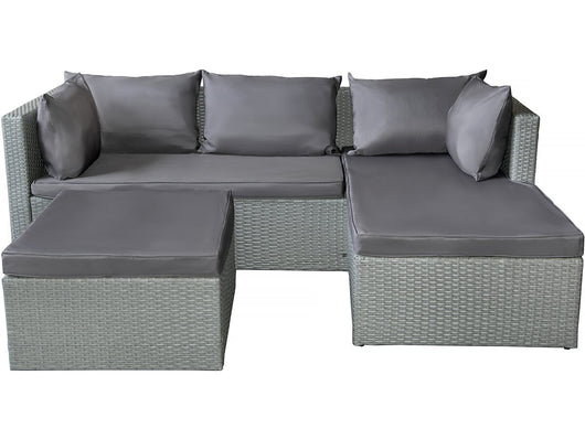 Mobile da giardino basso in resina intrecciata "Diya" 3 posti - Grigio