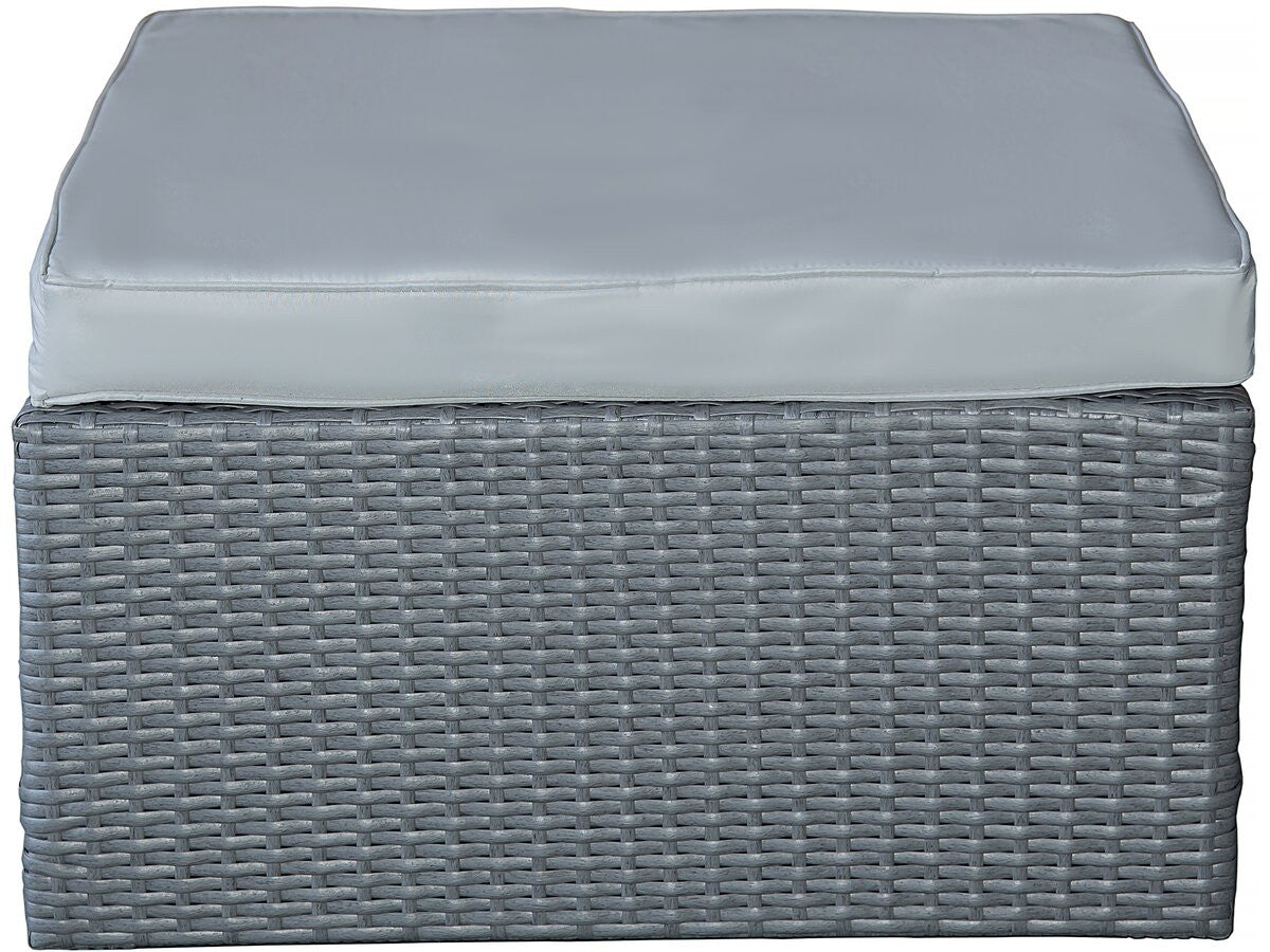 Mobile da giardino basso in resina intrecciata "Diya" 3 posti - Grigio