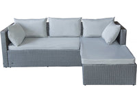 Mobile da giardino basso in resina intrecciata "Diya" 3 posti - Grigio