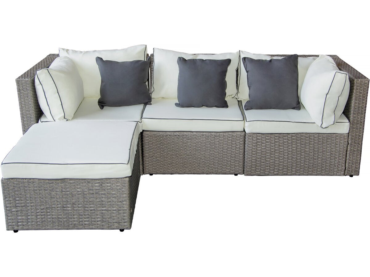 Mobile da giardino basso in resina intrecciata "Kuba" - Grigio