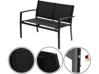 Salotto da giardino basso "Lino" - 4 posti - Nero