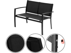 Salotto da giardino basso "Lino" - 4 posti - Nero