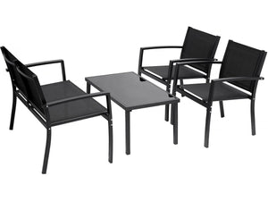 Salotto da giardino basso "Lino" - 4 posti - Nero