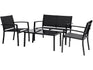 Salotto da giardino basso "Lino" - 4 posti - Nero