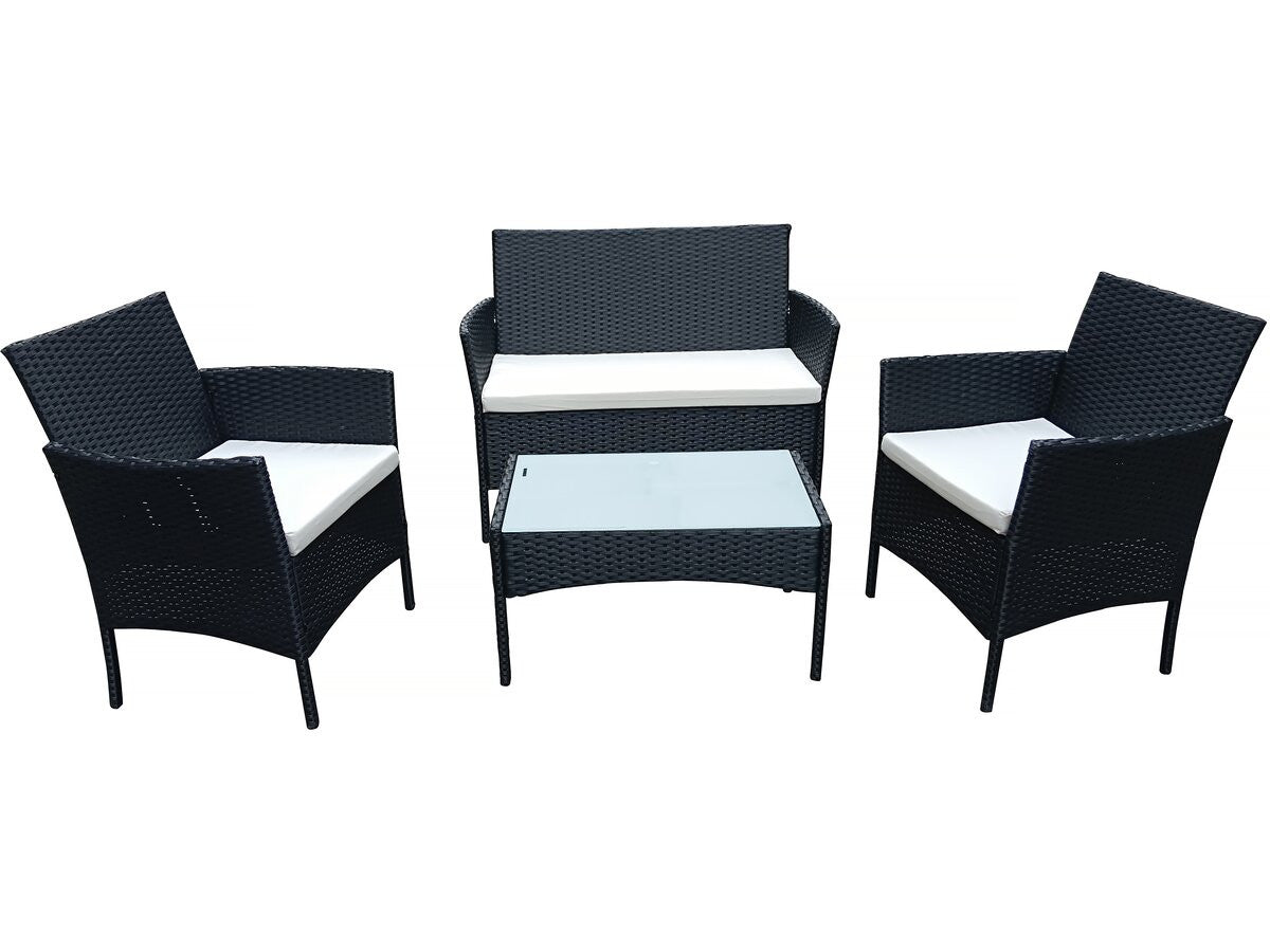 Mobile da giardino basso in resina "Toronto" 4 posti - Nero