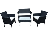 Mobile da giardino basso in resina "Toronto" 4 posti - Nero