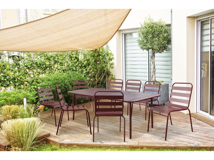 Salon de jardin repas en métal "Bilbao" - 8 places - Terracotta
