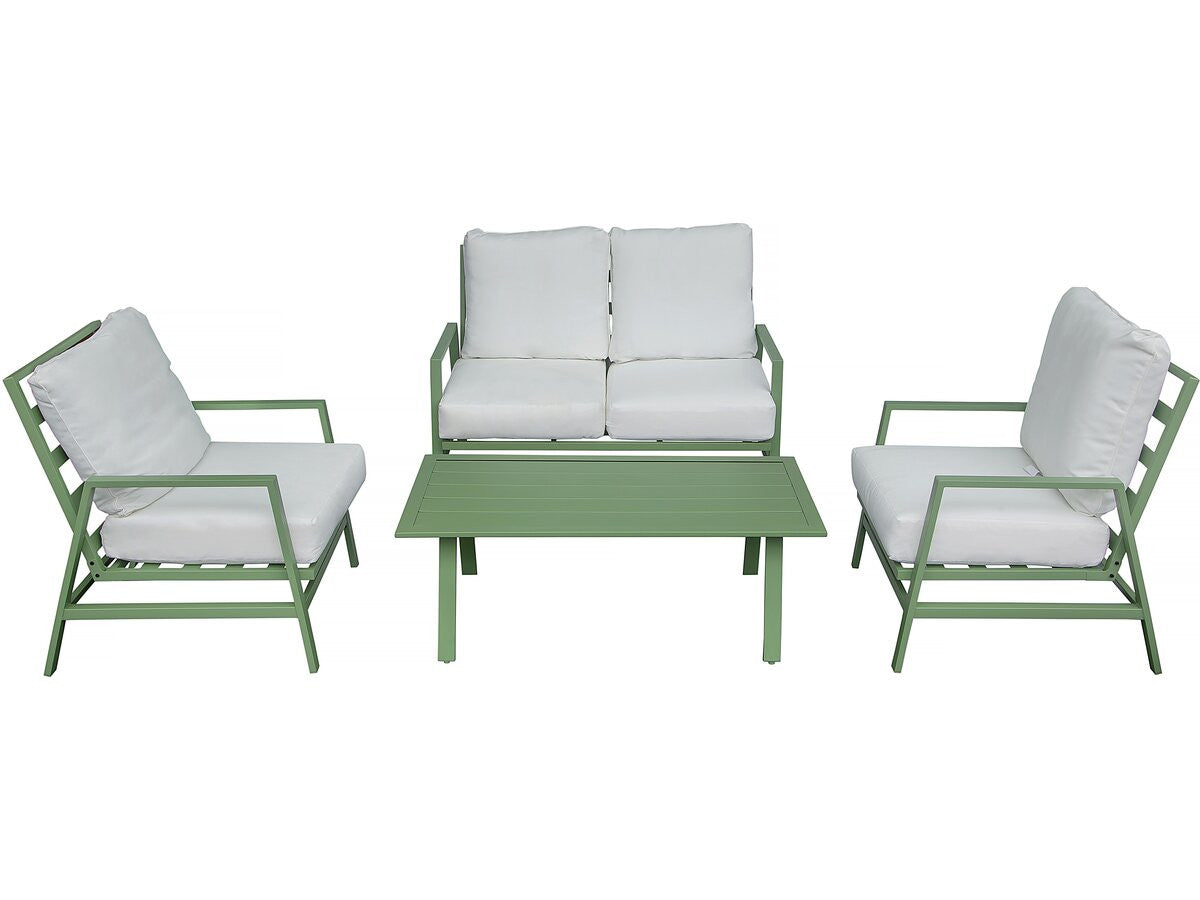 Set di mobili da giardino in metallo "Queens" - 4 posti - Verde