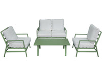 Set di mobili da giardino in metallo "Queens" - 4 posti - Verde