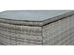 Set di mobili da giardino in resina intrecciata "Milo" - 5 posti - Grigio