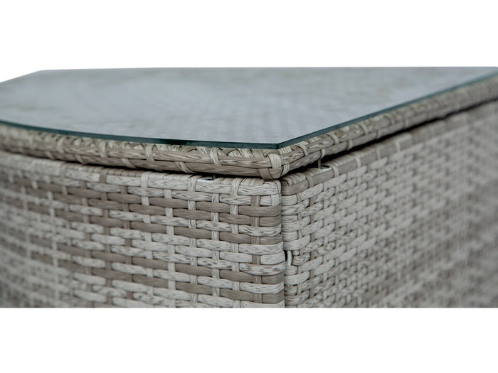 Set di mobili da giardino in resina intrecciata "Milo" - 5 posti - Grigio