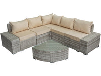 Set di mobili da giardino in resina intrecciata "Milo" - 5 posti - Grigio