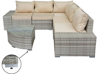 Set di mobili da giardino in resina intrecciata "Milo" - 5 posti - Grigio