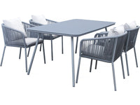 Mobile da giardino da pranzo "Léna" – 194 x 70 x 73 cm – Grigio