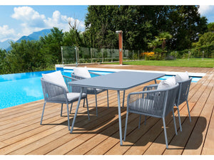 Mobile da giardino da pranzo "Léna" – 194 x 70 x 73 cm – Grigio