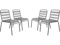 Set di 4 sedie da giardino impilabili in metallo "Bilbao" - Tortora
