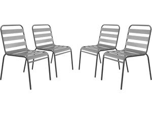Set di 4 sedie da giardino impilabili in metallo "Bilbao" - Tortora