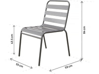 Set di 4 sedie da giardino impilabili in metallo "Bilbao" - Tortora