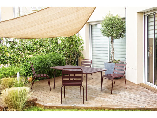 Set di 4 sedie da giardino impilabili in metallo "Bilbao" - Terracotta