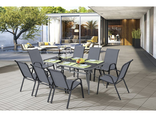Set da pranzo da giardino "Cordoba XL 180" da 8 posti - Grigio